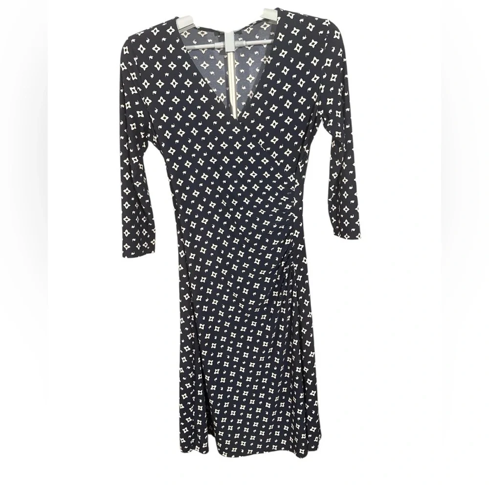 Ralph Lauren Black Dress with White Geometric Print - Long Sleeve - Picture 1 of 6
